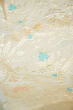 Pearl White Meenakari Moonga Silk  Handwoven Banarasi Suit