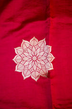 Crimson Red Brocade Katan Silk Handwoven Banarasi Suit