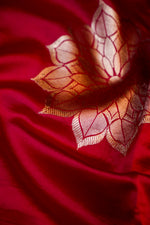Crimson Red Brocade Katan Silk Handwoven Banarasi Suit