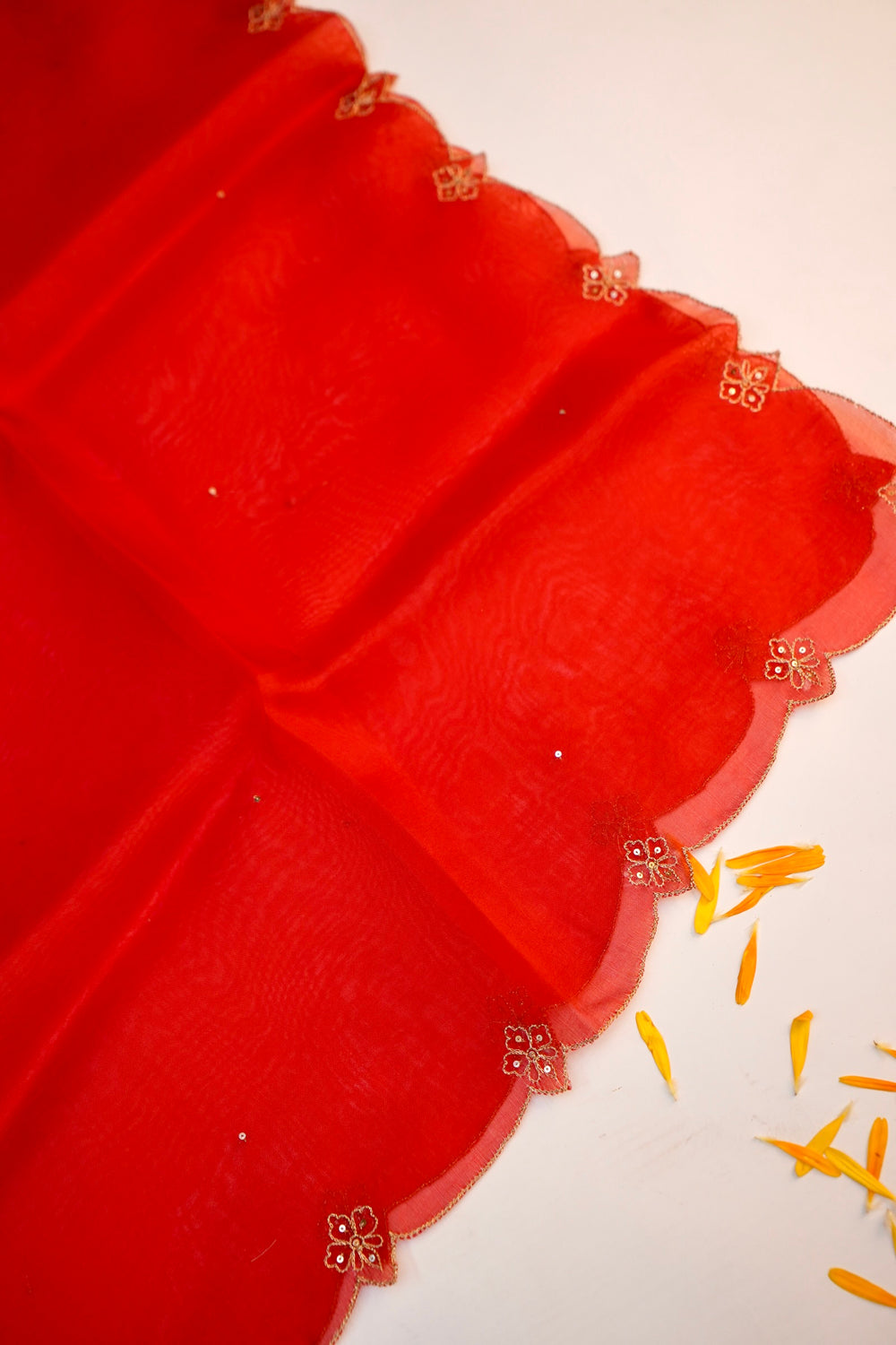 Crimson Red Jaal Katan Silk Handwoven Banarasi Suit