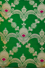 Emerald Green Jaal Katan Silk Handwoven Banarasi Suit