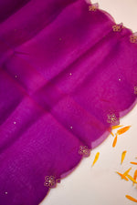 Violet Purple Jaal Katan Silk Handwoven Banarasi Suit