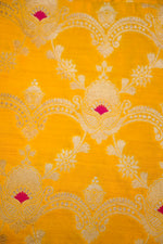 Gold Yellow Jaal Katan Silk Handwoven Banarasi Suit