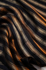 Jade Black Stripe Soft Silk  Handwoven Banarasi Suit
