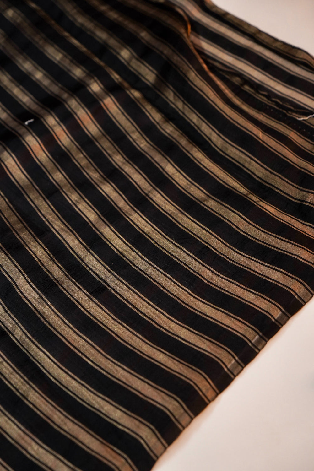 Jade Black Stripe Soft Silk  Handwoven Banarasi Suit