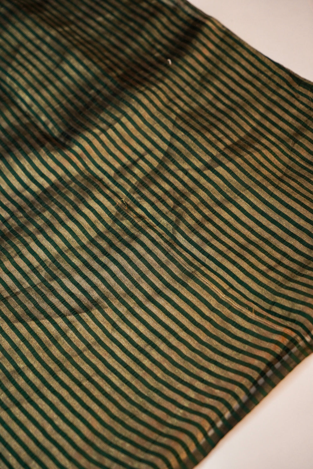 Pine Green Stripe Soft Silk  Handwoven Banarasi Suit