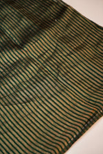 Pine Green Stripe Soft Silk  Handwoven Banarasi Suit