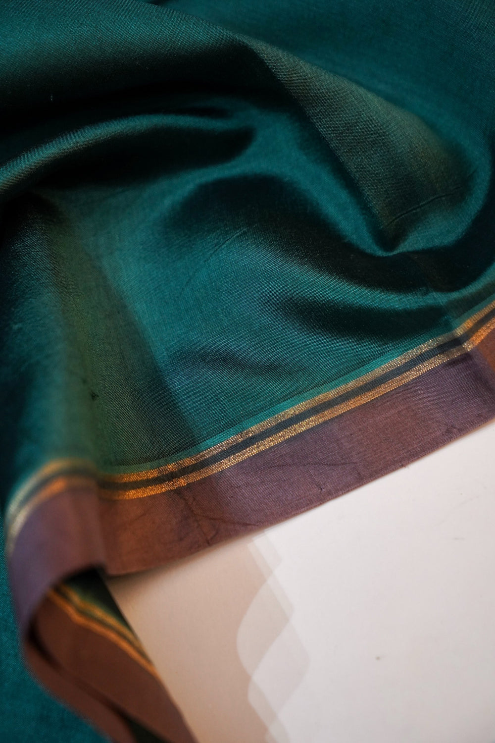Red Brown Stripe Soft Silk  Handwoven Banarasi Suit