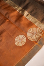Caramel Brown Brocade Soft Silk  Handwoven Banarasi Suit