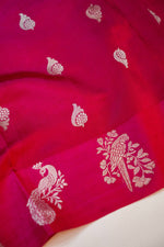 Magenta Pink Booti Soft Silk  Handwoven Banarasi Suit