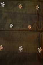 Wood Brown Booti Soft Silk  Handwoven Banarasi Suit