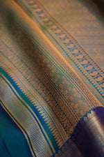 Peacock Blue Meenakari Katan Silk Kanjivaram