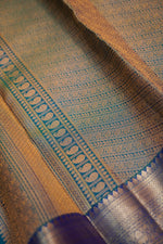 Peacock Blue Meenakari Katan Silk Kanjivaram