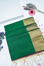 Pine Green Ikat Print Tussar Silk Handwoven Banarasi Saree