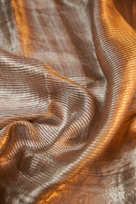 White Gold Brocade Tissue Silk  Handwoven Banarasi Saree