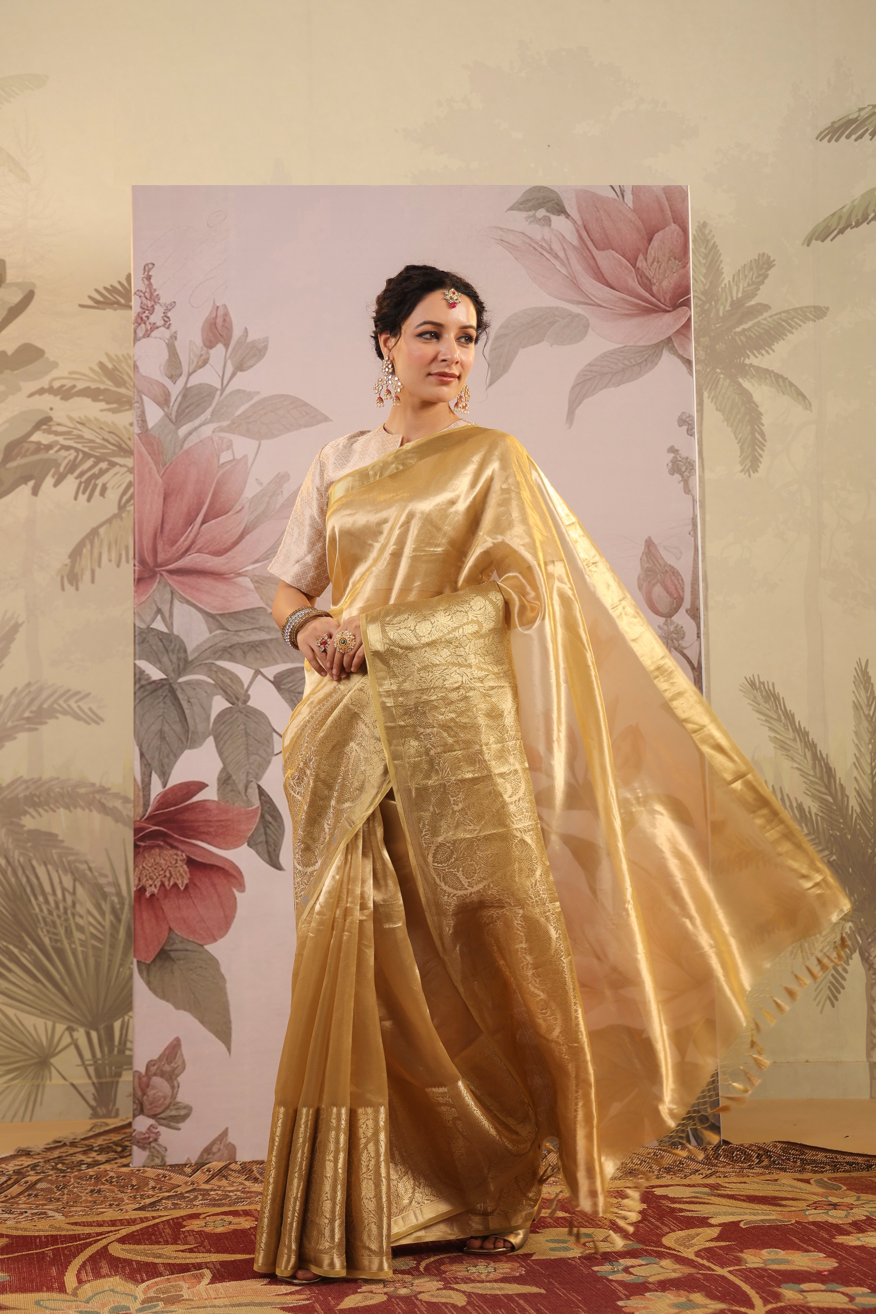 Golden And Green Bridal Silk Saree at Rs 17950 in Salem | ID: 17158089530