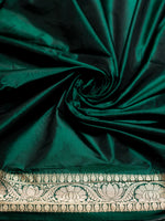 Banarasi Handwoven Bottle Green Katan Silk Saree