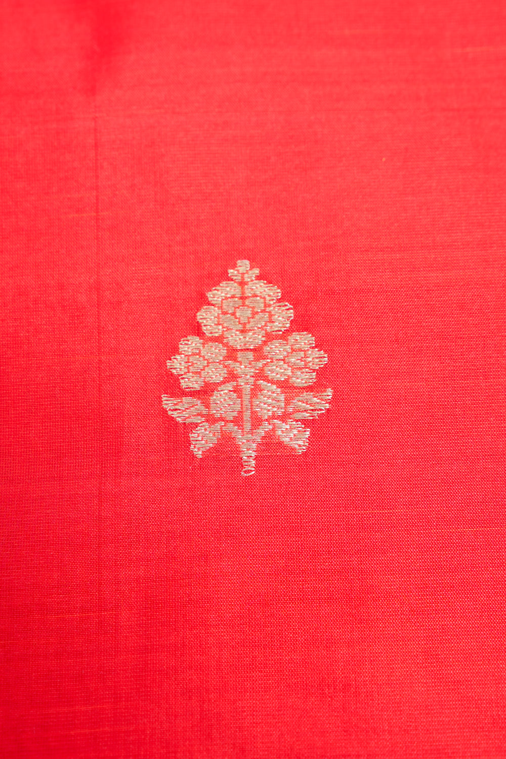 Rose Red Floral  Katan Silk Handwoven Banarasi Suit