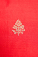 Rose Red Floral  Katan Silk Handwoven Banarasi Suit
