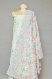 Handwoven Banarasi Cotton Light Green Suit Set