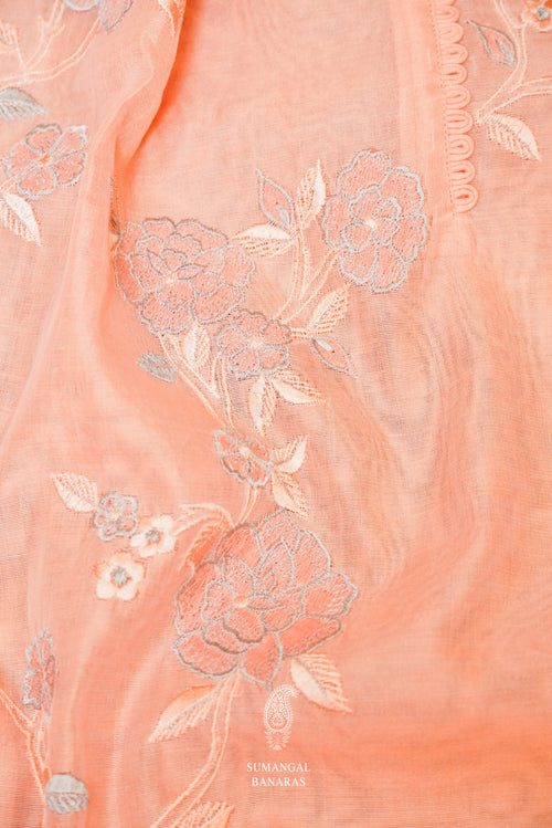 Handwoven Banarasi Cotton Light Pink Suit Set