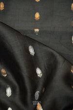 Handwoven Banarasi Organza Jet Black Suit Set