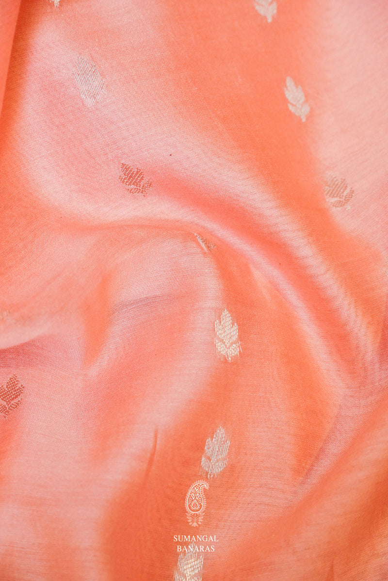 Handwoven Banarasi Organza Pastel Pink Suit Set