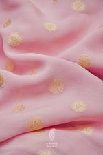 Handwoven Banarasi Georgette Baby Pink Suit Set