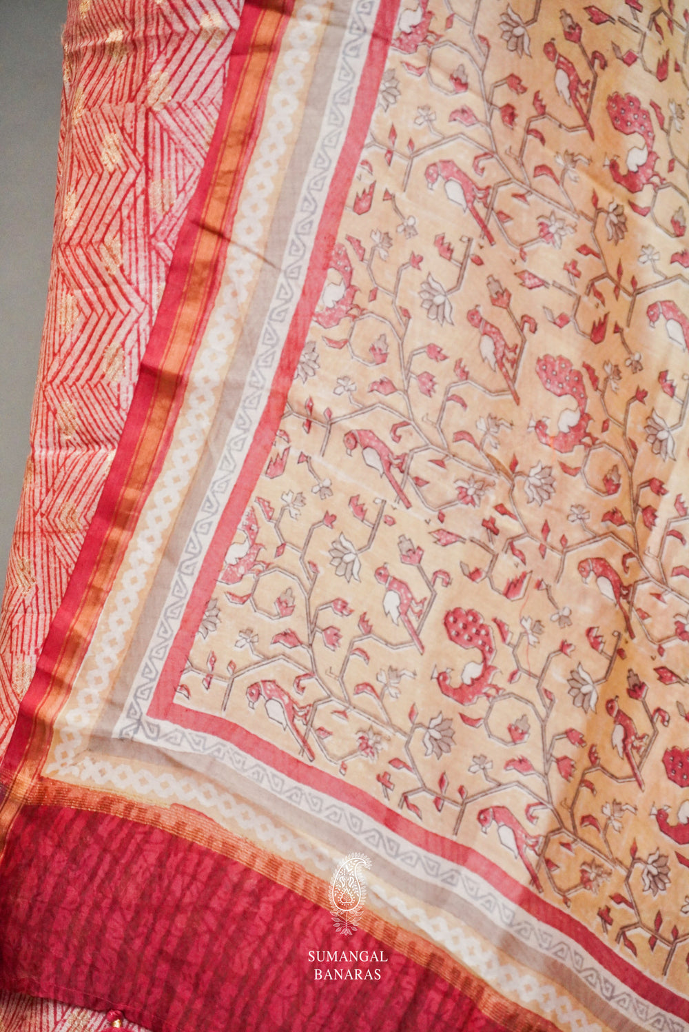 Handwoven Banarasi Cotton Pinkish Beige Suit Set