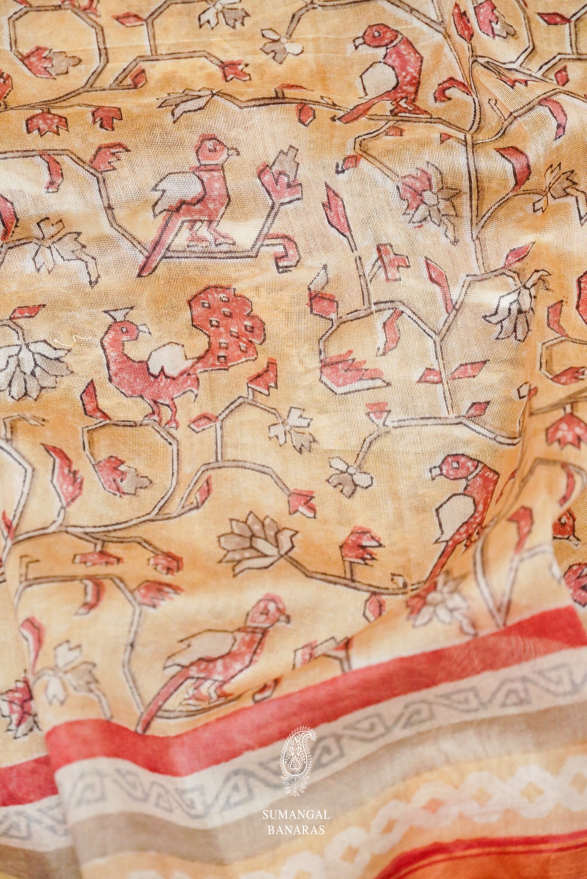 Handwoven Banarasi Cotton Pinkish Beige Suit Set