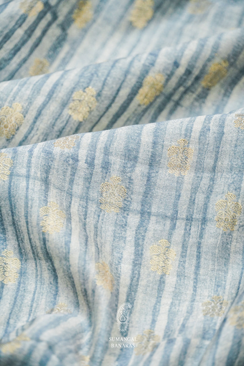 Handwoven Banarasi Cotton Powder Blue Suit Set