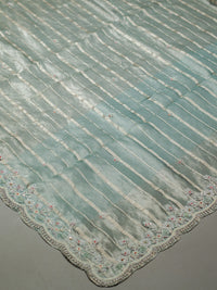 Aqua Green Banarasi Tissue Silk Saree