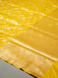 Handwoven Yellow Banarasi katan Silk Saree