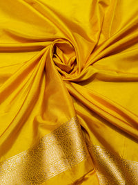 Handwoven Yellow Banarasi katan Silk Saree