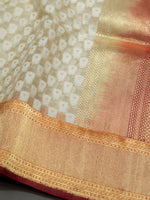 Banarasi Handwoven White Organza Silk Saree