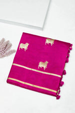 Handwoven Pink Banarasi Katan Soft Silk Saree