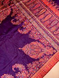 Handwoven Purple Banarasi Pashmina Silk Saree