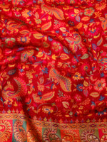 Handwoven Red Banarasi Pashmina Silk Saree