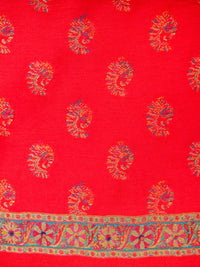 Handwoven Wine Banarasi Pashmina Silk Saree