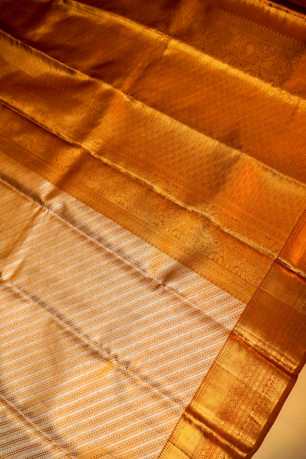 Handwoven Golden Banarasi Kanjivaram Silk Saree