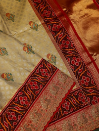 Designer Golden Katan Silk Saree