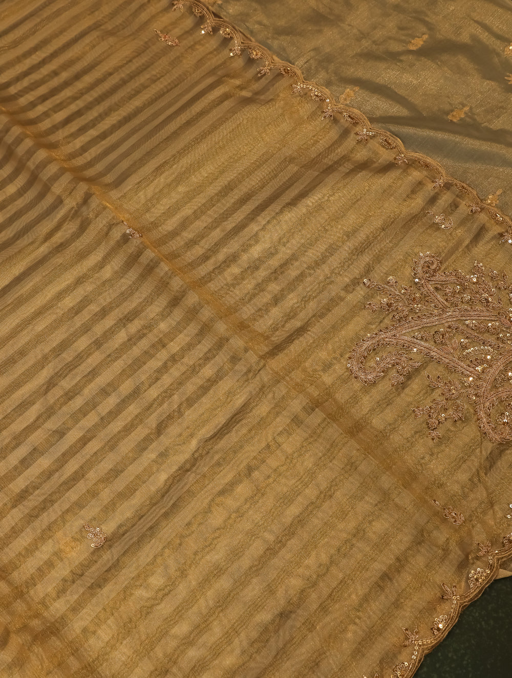 Designer Golden Tissue Silk Saree