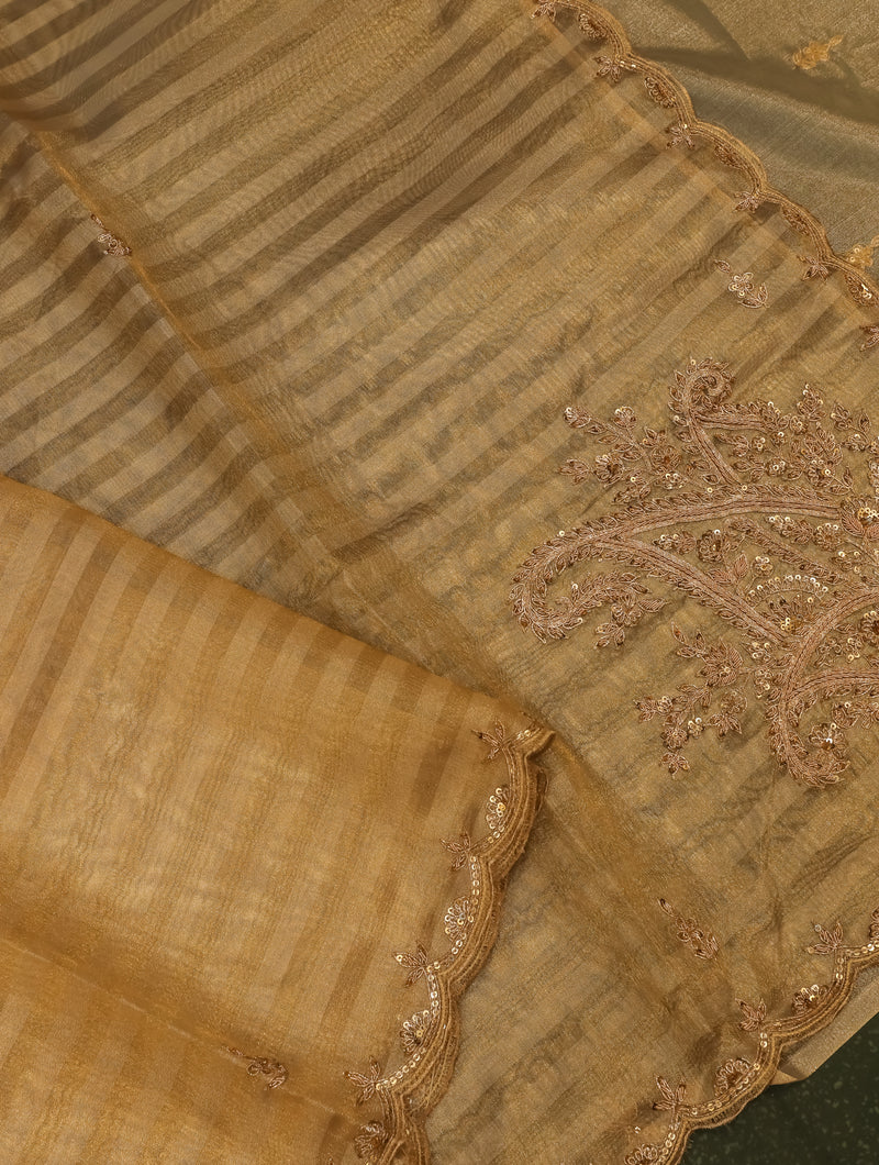 Designer Golden Tissue Silk Saree