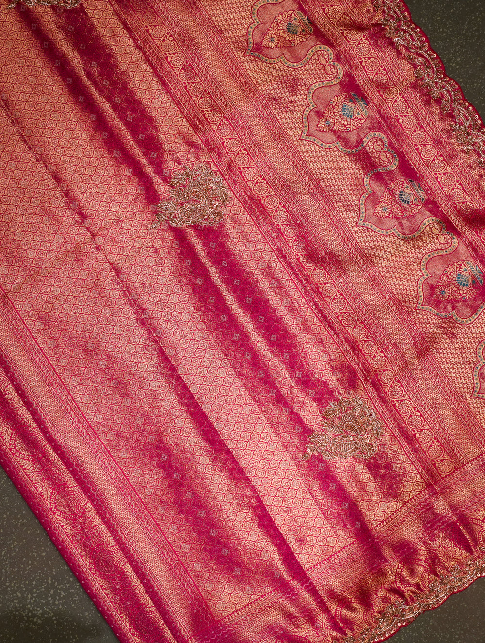 Designer Rani Pink Kanjivaram Silk Saree