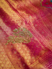 Designer Rani Pink Kanjivaram Silk Saree