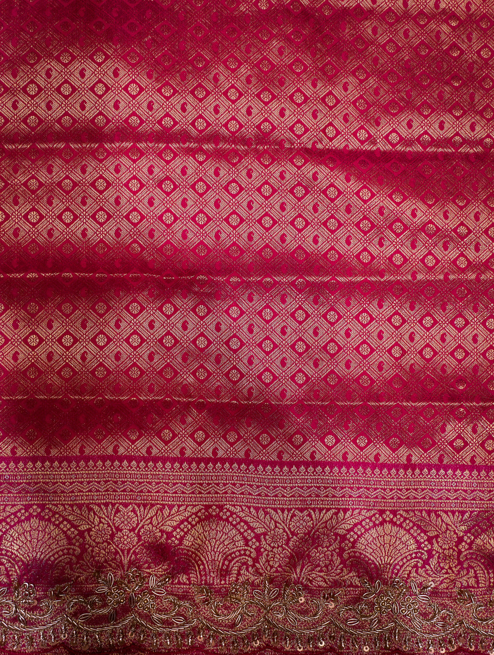 Designer Rani Pink Kanjivaram Silk Saree