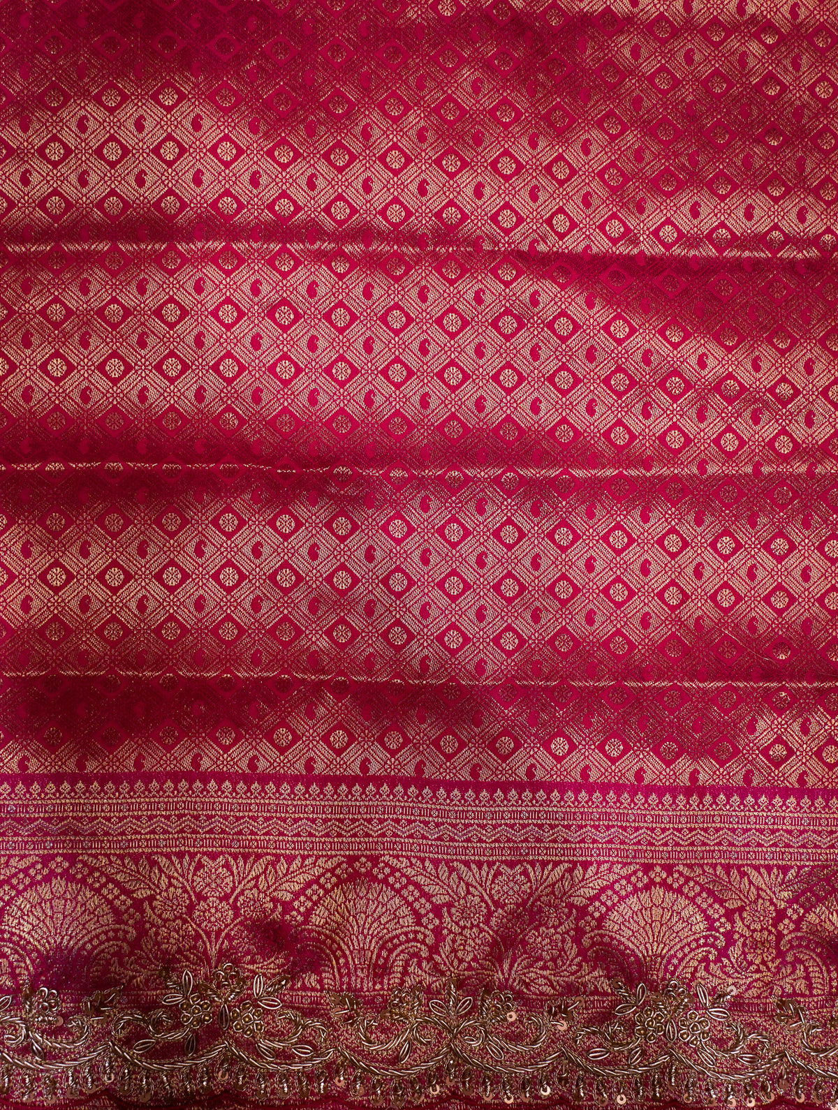 Designer Rani Pink Kanjivaram Silk Saree