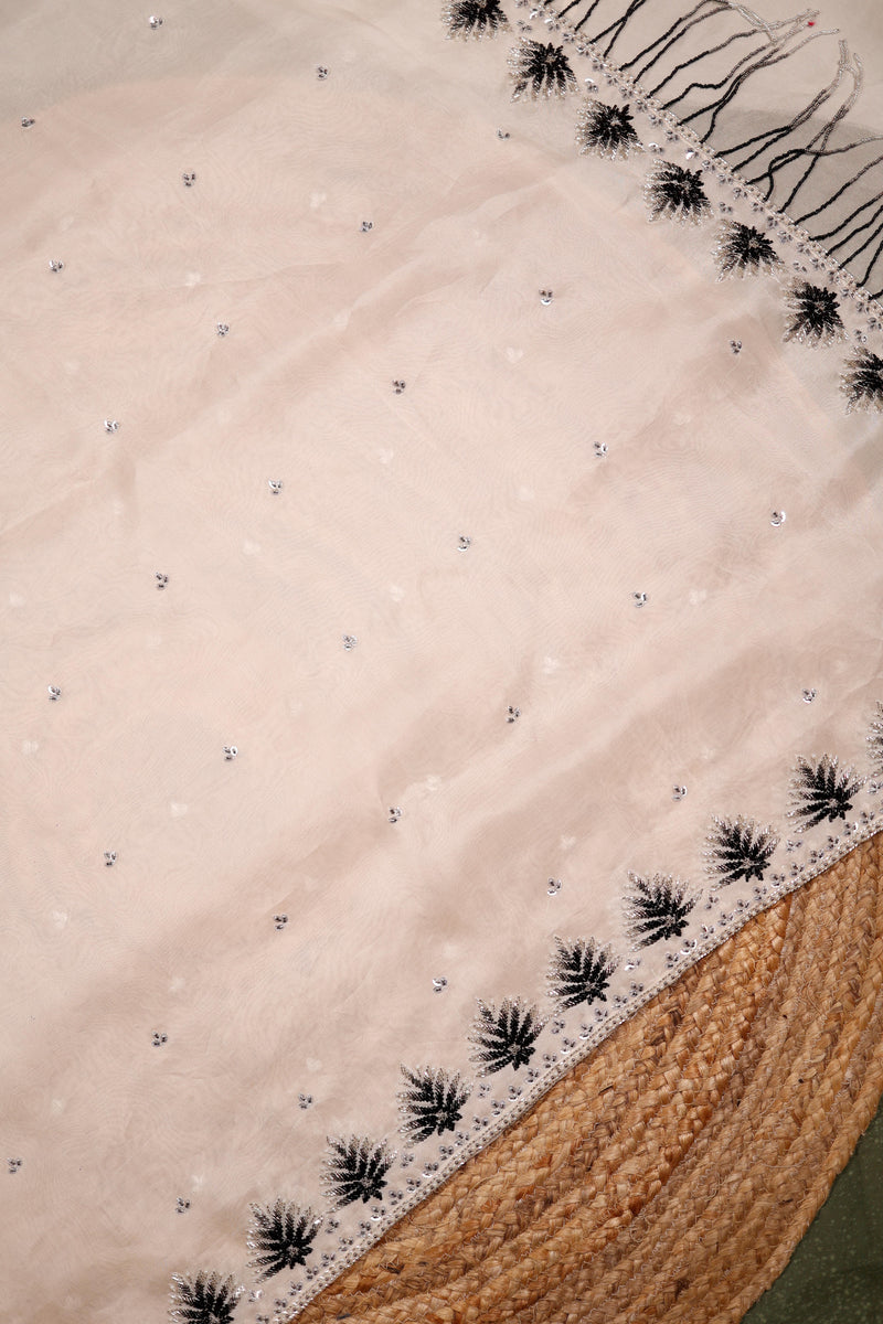 Designer Off White Organza Saree