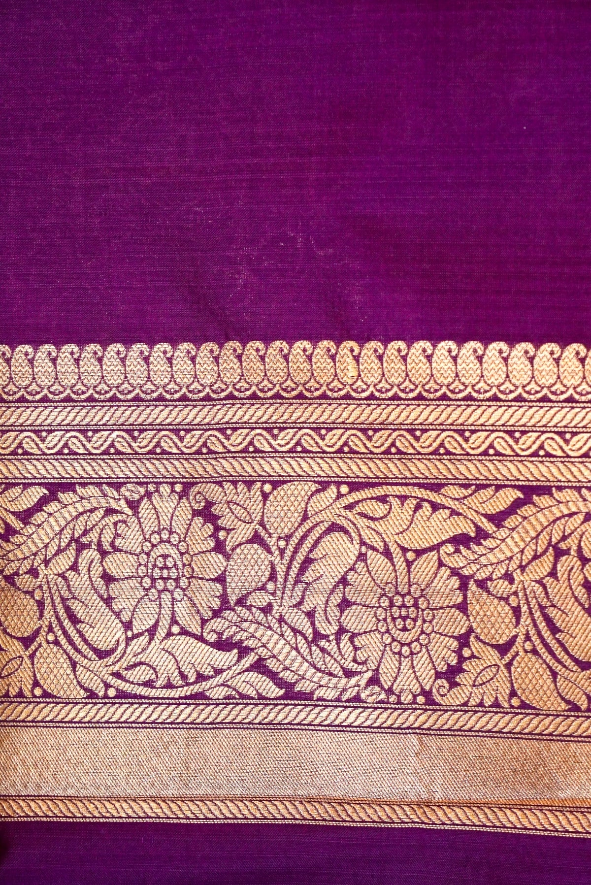 Handwoven Purple Banarasi Katan Soft Silk Saree