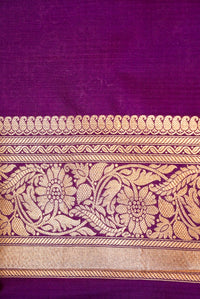 Handwoven Purple Banarasi Katan Soft Silk Saree